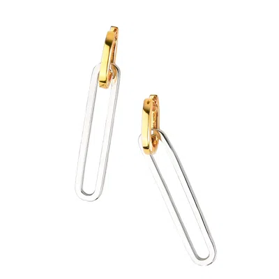 Zynnia Collective Women's Gold / Silver Two Tone Convertible Link Earrings