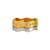 Zynnia Collective Women's Gold / Silver Wave Ring Set