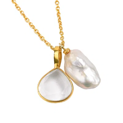 Zynnia Collective Women's Gold / White See Through Pendant Necklace