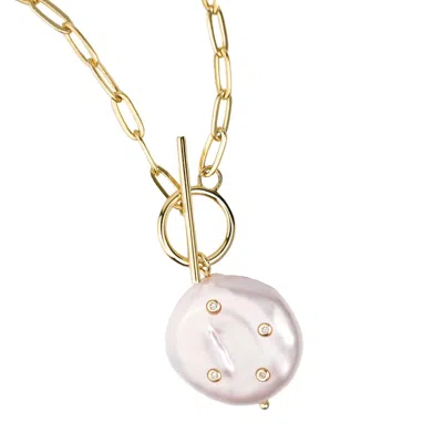 Zynnia Collective Women's Gold / White Studded Pearl Necklace