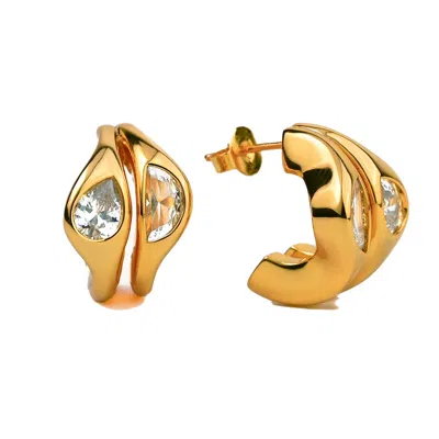 Zynnia Collective Women's Gold Yin-yang Hoops