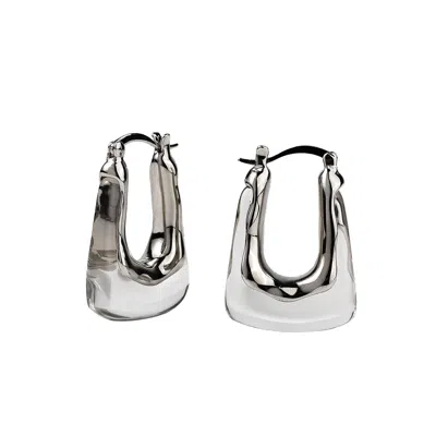 Zynnia Collective Women's Neutrals / Silver See Through Hoops Silver In Gray