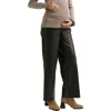 Zzdnu Cache Couer Alix Maternity Faux Leather Pants In Black