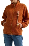 Zzdnu Cache Couer Sasha Maternity & Babywearing Fleece Jacket In Brown