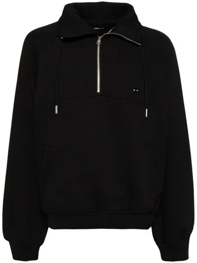 Zzero By Songzio Assemblage Half-zip Sweatshirt In Black
