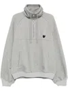 Zzero By Songzio Assemblage Half Zip Up High Neck Sweatshirt In Gy
