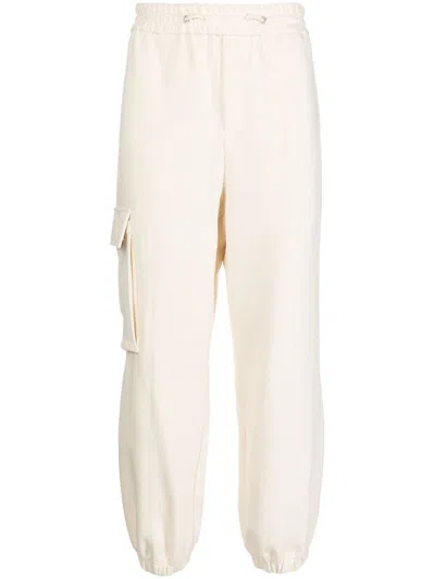 Zzero By Songzio Cargo-style Drawstring Track Trousers In White