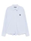 Zzero By Songzio Curved-cut Cropped Shirt In Blue