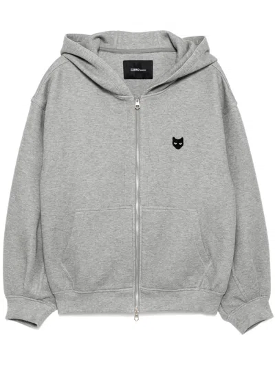 Zzero By Songzio Deviant Zip-up Hoodie In Grey