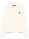 Zzero By Songzio Emblem Open-collar Jumper In Neutrals