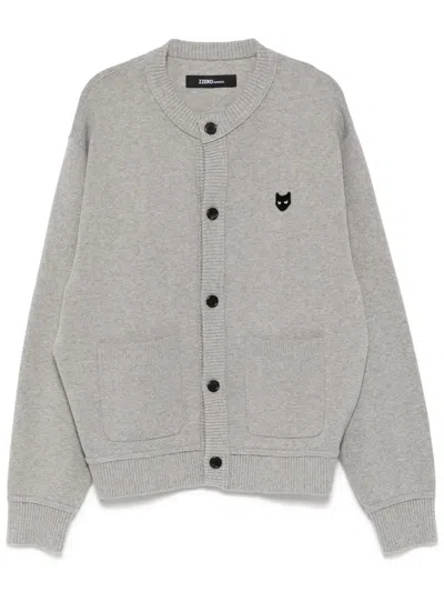 Zzero By Songzio Emblem Seamless Cardigan In Grey