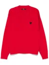 Zzero By Songzio Emblem V-neck Jumper In Red