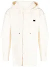 Zzero By Songzio Logo-patch Hooded Shirt In Neutrals