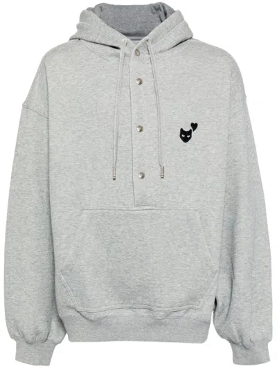 Zzero By Songzio Love Trouserher Multi Snap Hoodies In Grey