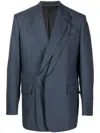 Zzero By Songzio Oversize Double-breasted Blazer In Blue