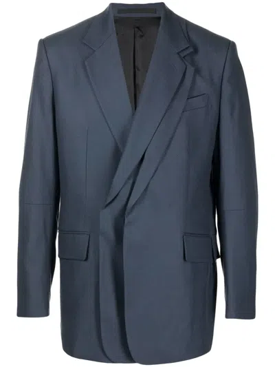 Zzero By Songzio Oversize Double-breasted Blazer In Blue
