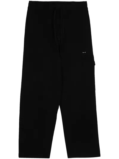 Zzero By Songzio Panther-appliquéd Cotton Track Pants In Black