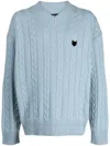 Zzero By Songzio Panther Pullover Mit Zopfmuster In Blau