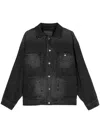 Zzero By Songzio Panther Crescent Denim Jacket In Black