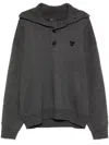 Zzero By Songzio Panther Hand Rope High Neck Sweater In Grey