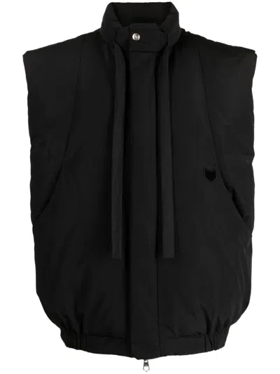 Zzero By Songzio Panther Padded Vest In Black