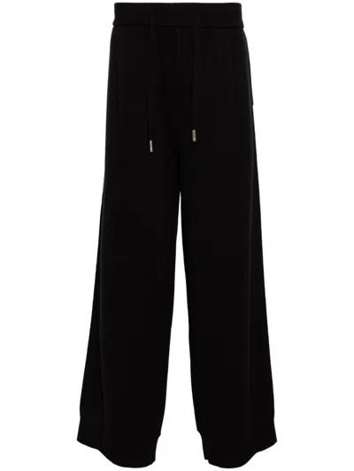 Zzero By Songzio Panther Wide-leg Knitted Trousers In Black