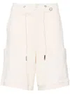 Zzero By Songzio Patchwork Drawstring Shorts In Neutrals