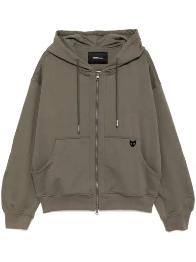 Zzero By Songzio Pigment Washed Zip-up Hoodie In Kk