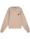 Zzero By Songzio Twin Panther Knitted Jumper In Brown
