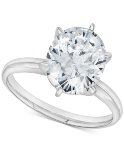 Shop Macy's Diamond Oval Solitaire Engagement Ring (2 Ct. T.w.) In 14k White Gold