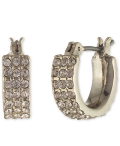 Shop Givenchy Pave Huggie Hoop Earrings In Gold
