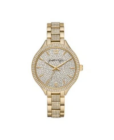 Shop Kendall + Kylie Women's  Gold Tone Crystal Embellished Stainless Steel Strap Analog Watch 40mm
