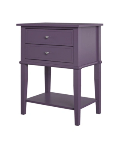 Shop A Design Studio Primrose Accent Table With 2 Drawers In Purple