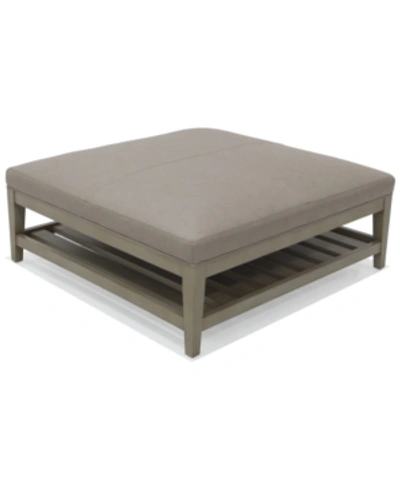 Shop Furniture Closeout! Charlett 42" Leather Cocktail Ottoman, Created For Macy's In Dune