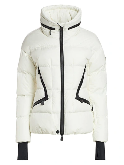 Shop Moncler Grenoble Dixence Contrast Zip Puffer Coat In White