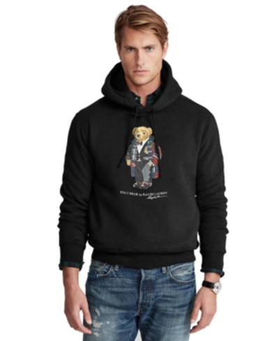 Shop Polo Ralph Lauren Men's Duffel Bear Fleece Hoodie In Polo Black