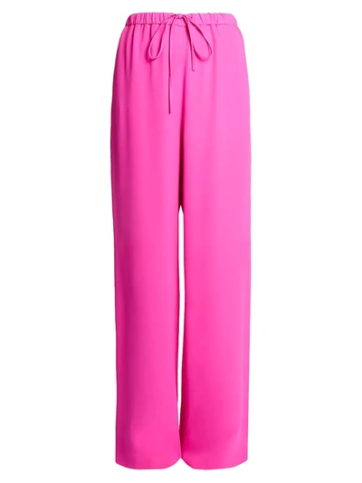 Shop Valentino Cady Silk Drawstring Trousers In Radiant Orchid