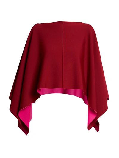 Shop Valentino Contrast Jersey Poncho In Cremisi Radiant Orchid