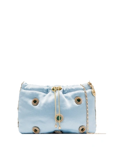 Shop Rosantica Edith Crystal-embellished Crossbody Bag In Blue