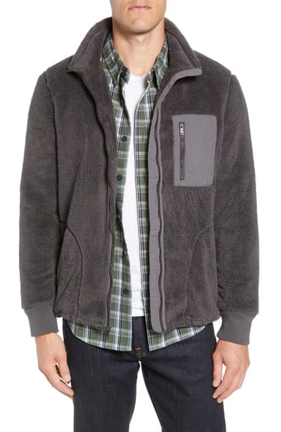 Shop Ugg Lucas High Pile Fleece Sweater Jacket In Msnd