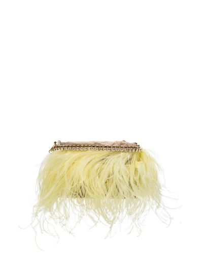 Shop Rosantica Josephine Feather-detail Shoulder Bag In Yellow