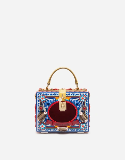 Shop Dolce & Gabbana Dolce Box Bag In Hand-painted Wood