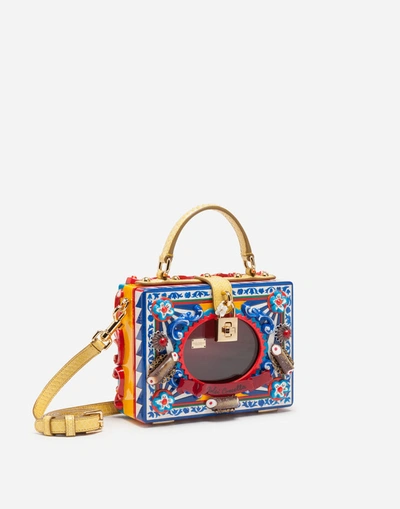 Shop Dolce & Gabbana Dolce Box Bag In Hand-painted Wood