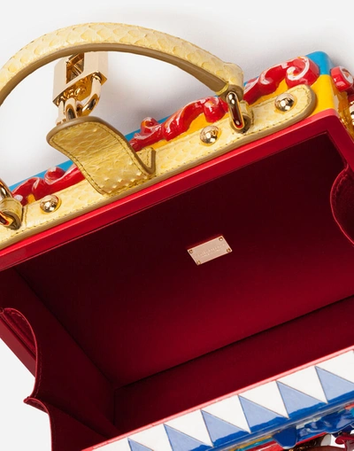 Shop Dolce & Gabbana Dolce Box Bag In Hand-painted Wood
