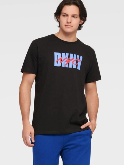 Shop Dkny Men's Puffed Nyc Logo Tee - In Black