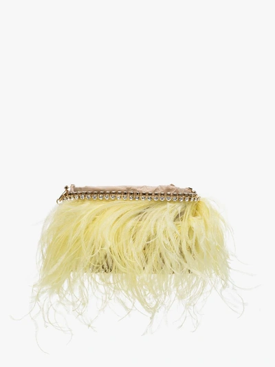 Shop Rosantica Yellow Josephine Feather Mini Bag