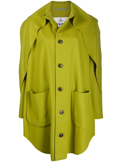 Shop Vivienne Westwood Asymmetric Single-breasted Coat In Green