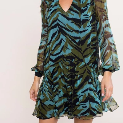 Shop Nissa Zebra Print Silk Dress