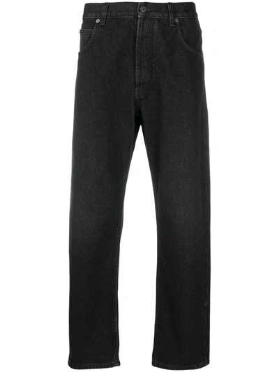 Shop Loewe Mid-rise Straight-leg Jeans In Black