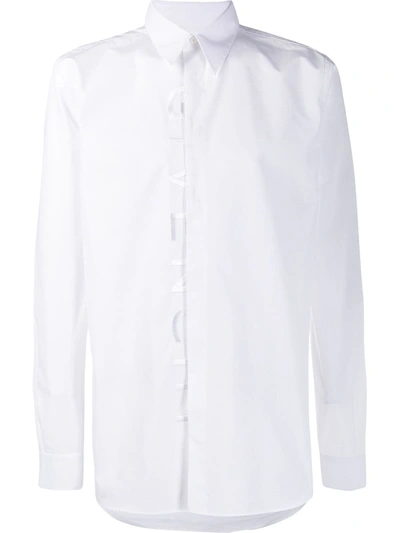 Shop Givenchy Embroidered Logo Shirt In White